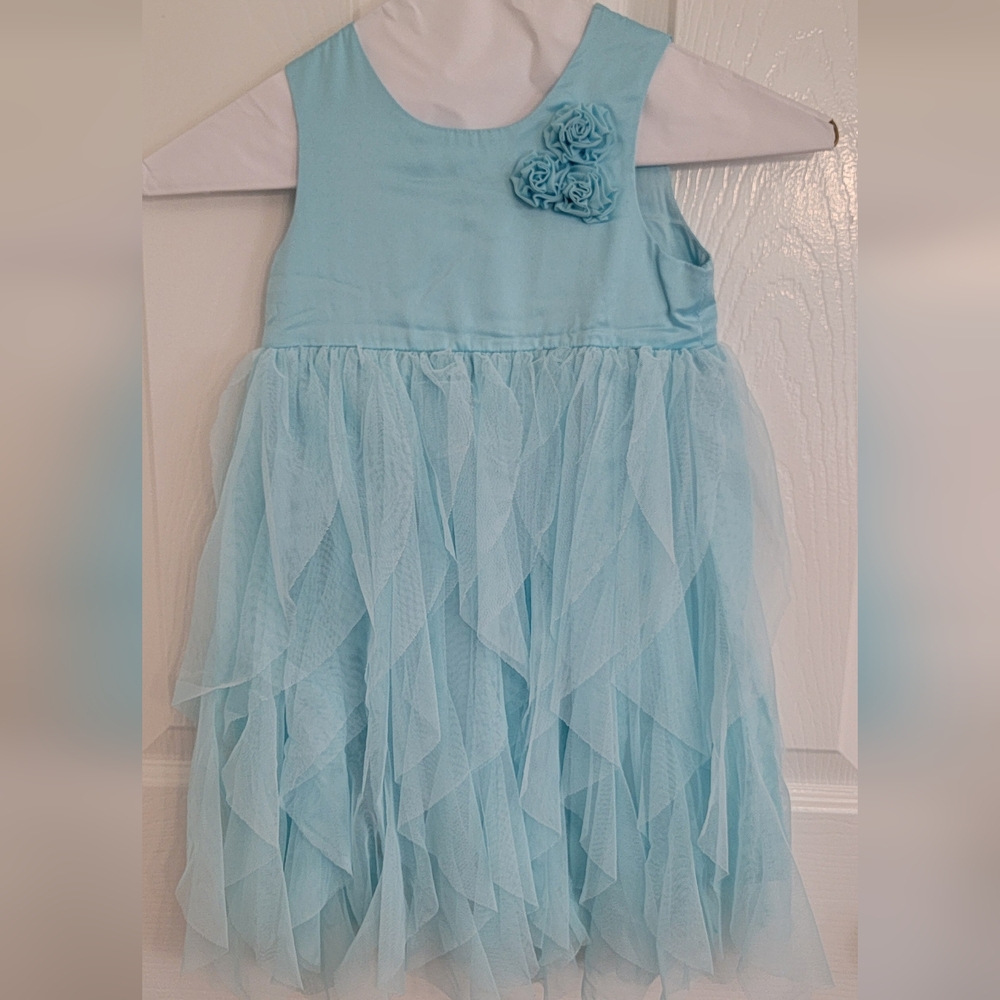 Carter's Light Blue Tulle Dress with Floral Accent